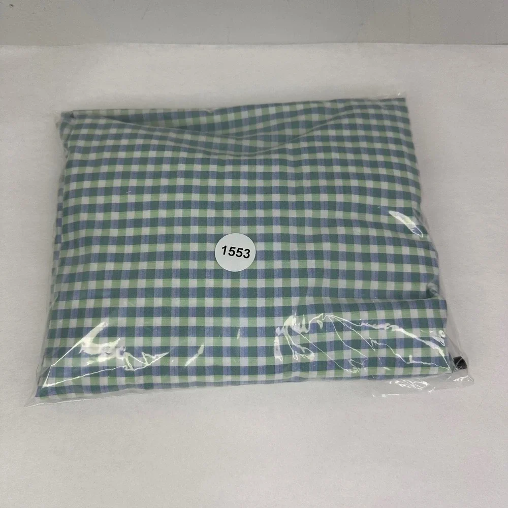 Banana Republic Mens XL Slim Fit Gingham Button Down Shirt‎ Green White Cotton